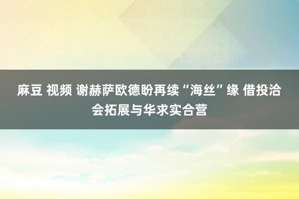 麻豆 视频 谢赫萨欧德盼再续“海丝”缘 借投洽会拓展与华求实合营