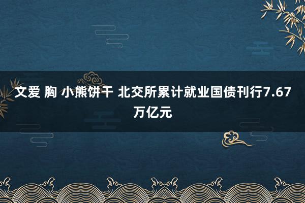 文爱 胸 小熊饼干 北交所累计就业国债刊行7.67万亿元