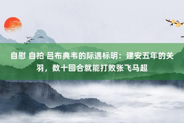 自慰 自拍 吕布典韦的际遇标明：建安五年的关羽，数十回合就能打败张飞马超