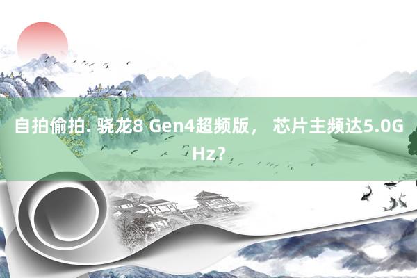 自拍偷拍. 骁龙8 Gen4超频版， 芯片主频达5.0GHz？