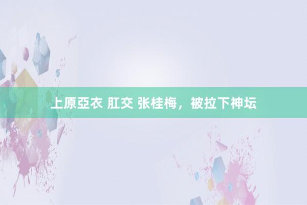 上原亞衣 肛交 张桂梅，被拉下神坛