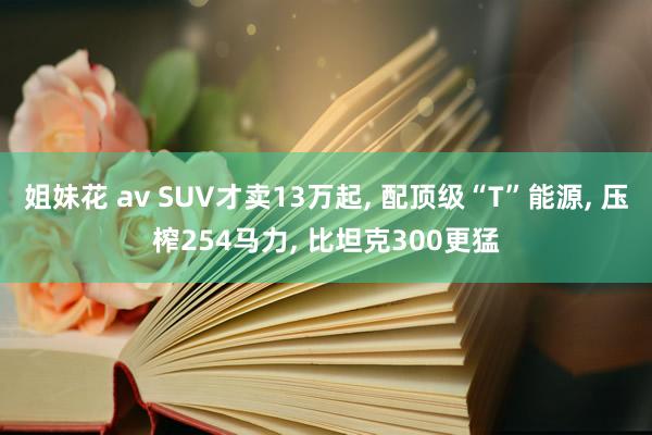 姐妹花 av SUV才卖13万起， 配顶级“T”能源， 压榨254马力， 比坦克300更猛