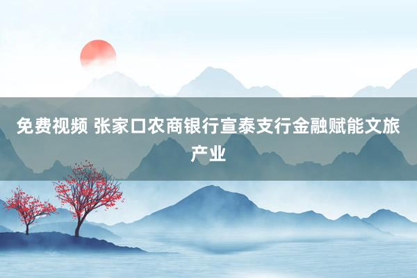 免费视频 张家口农商银行宣泰支行金融赋能文旅产业