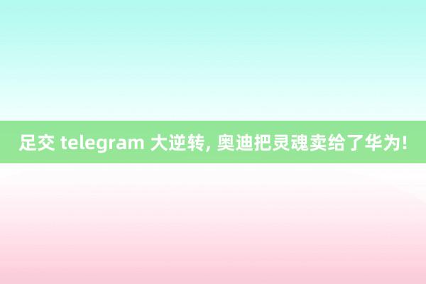 足交 telegram 大逆转， 奥迪把灵魂卖给了华为!