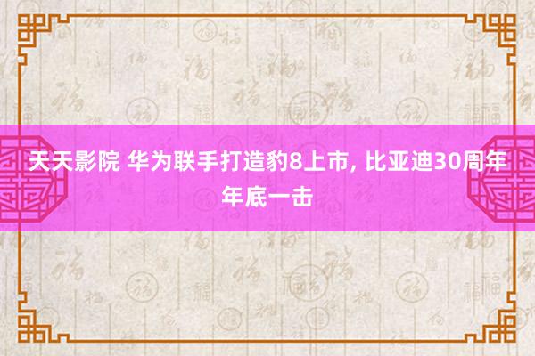 天天影院 华为联手打造豹8上市， 比亚迪30周年年底一击