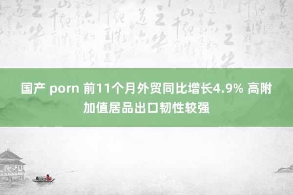 国产 porn 前11个月外贸同比增长4.9% 高附加值居品出口韧性较强