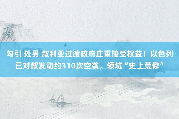 勾引 处男 叙利亚过渡政府庄重接受权益！以色列已对叙发动约310次空袭，领域“史上荒僻”