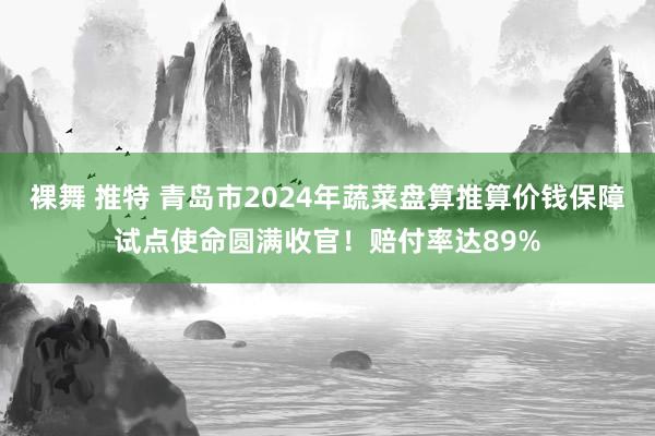 裸舞 推特 青岛市2024年蔬菜盘算推算价钱保障试点使命圆满收官！赔付率达89%