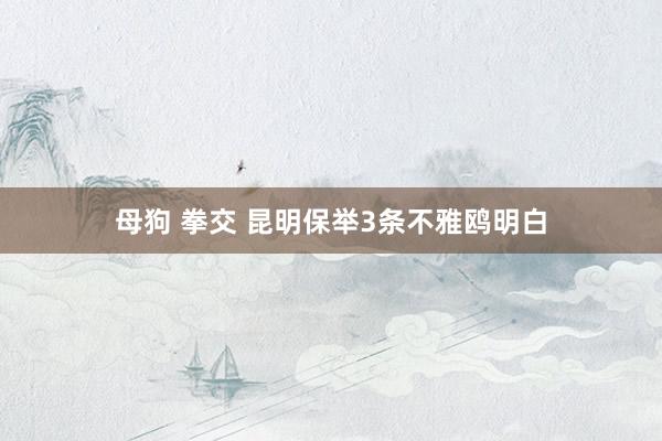 母狗 拳交 昆明保举3条不雅鸥明白