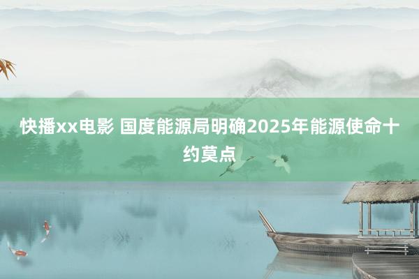 快播xx电影 国度能源局明确2025年能源使命十约莫点