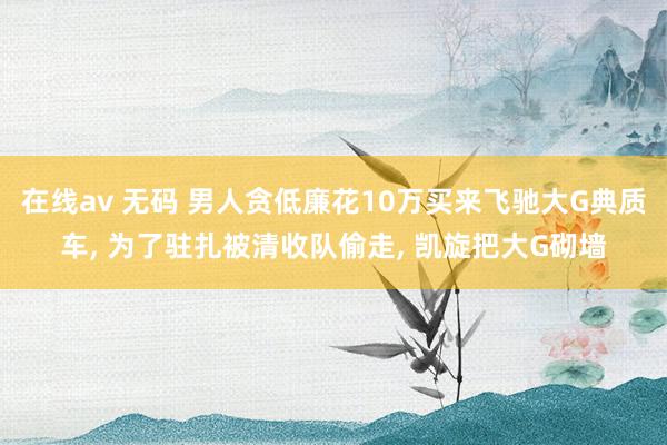 在线av 无码 男人贪低廉花10万买来飞驰大G典质车， 为了驻扎被清收队偷走， 凯旋把大G砌墙