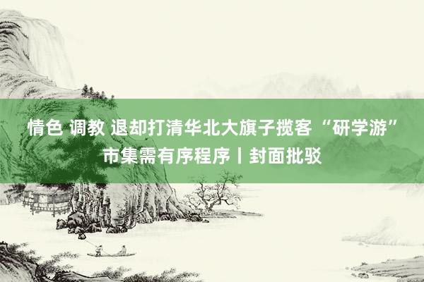 情色 调教 退却打清华北大旗子揽客 “研学游”市集需有序程序丨封面批驳