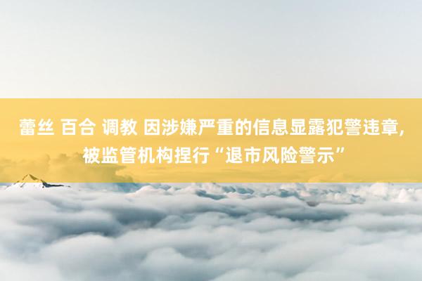 蕾丝 百合 调教 因涉嫌严重的信息显露犯警违章， 被监管机构捏行“退市风险警示”