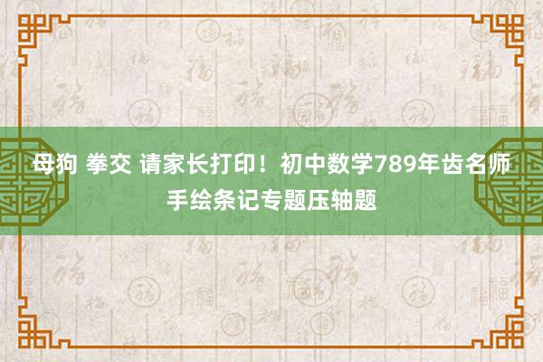 母狗 拳交 请家长打印！初中数学789年齿名师手绘条记专题压轴题