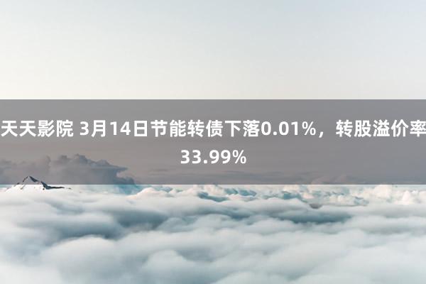 天天影院 3月14日节能转债下落0.01%，转股溢价率33.99%