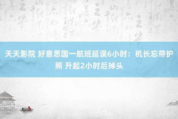 天天影院 好意思国一航班延误6小时：机长忘带护照 升起2小时后掉头