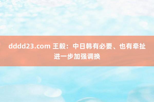 dddd23.com 王毅：中日韩有必要、也有牵扯进一步加强调换