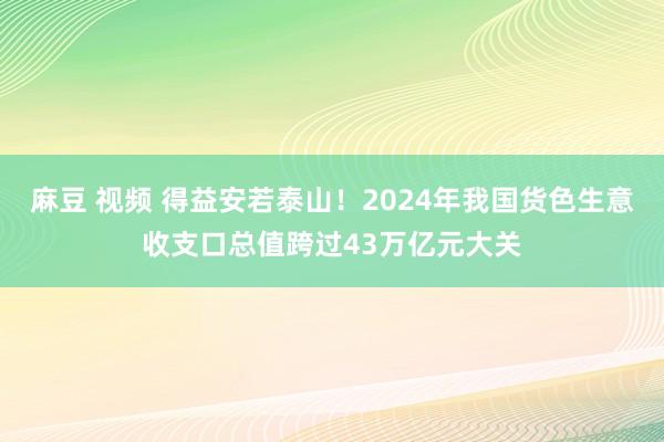 麻豆 视频 得益安若泰山！2024年我国货色生意收支口总值跨过43万亿元大关