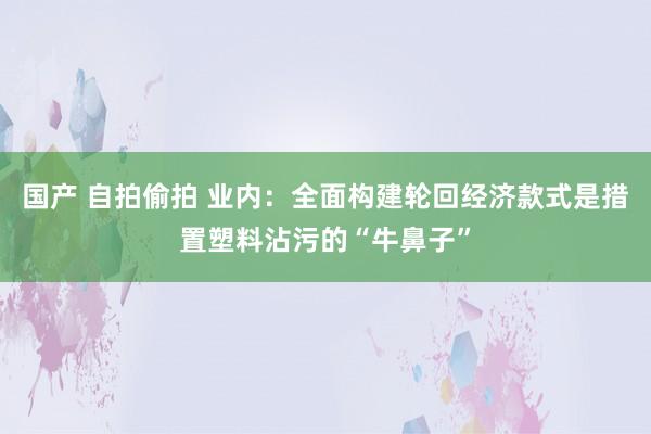 国产 自拍偷拍 业内：全面构建轮回经济款式是措置塑料沾污的“牛鼻子”
