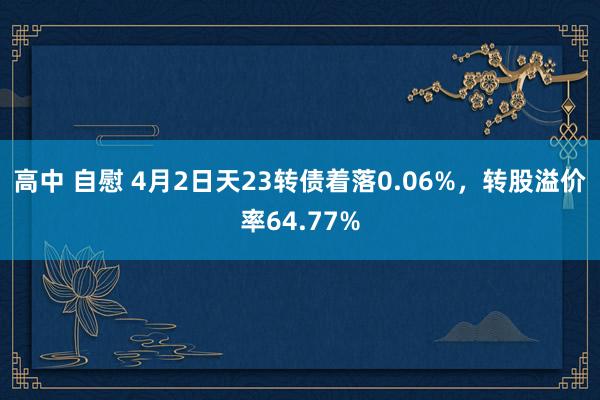 高中 自慰 4月2日天23转债着落0.06%，转股溢价率64.77%