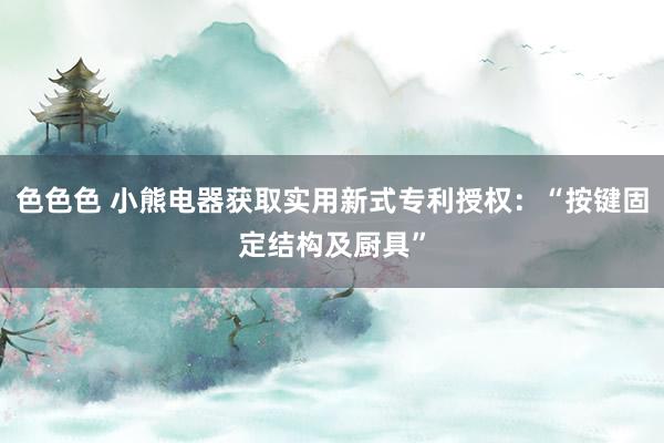 色色色 小熊电器获取实用新式专利授权：“按键固定结构及厨具”