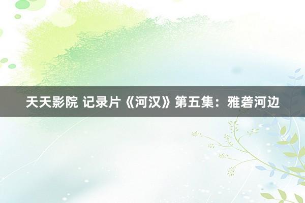 天天影院 记录片《河汉》第五集：雅砻河边