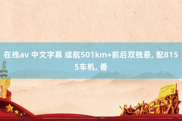 在线av 中文字幕 续航501km+前后双独悬， 配8155车机， 香