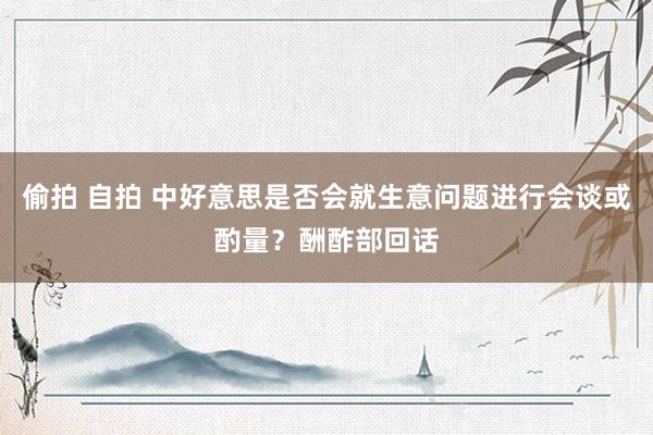 偷拍 自拍 中好意思是否会就生意问题进行会谈或酌量？酬酢部回话