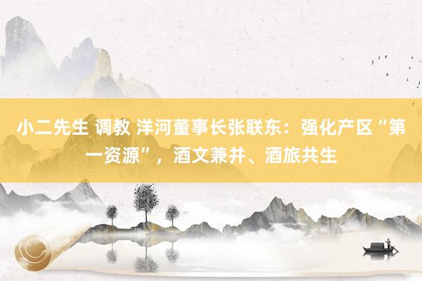 小二先生 调教 洋河董事长张联东：强化产区“第一资源”，酒文兼并、酒旅共生