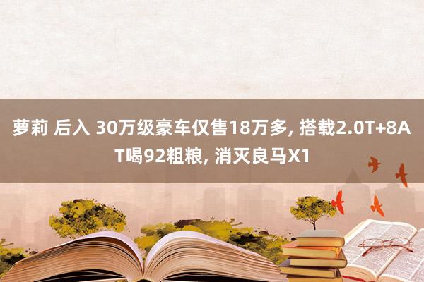 萝莉 后入 30万级豪车仅售18万多， 搭载2.0T+8AT喝92粗粮， 消灭良马X1