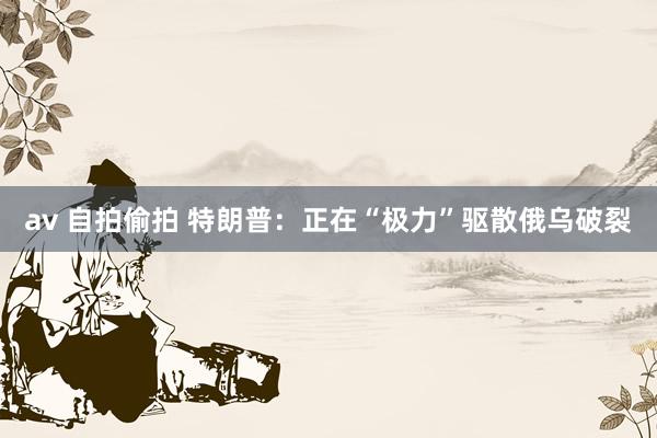 av 自拍偷拍 特朗普：正在“极力”驱散俄乌破裂