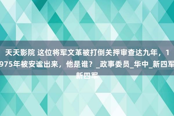 天天影院 这位将军文革被打倒关押审查达九年，1975年被安谧出来，他是谁？_政事委员_华中_新四军