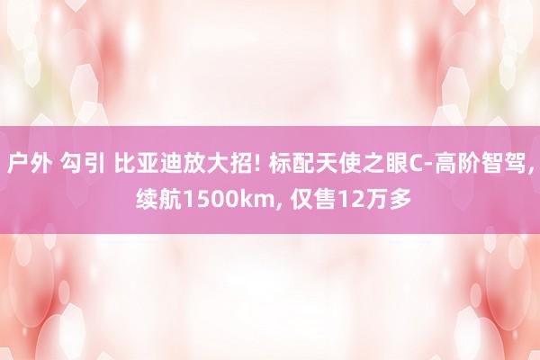 户外 勾引 比亚迪放大招! 标配天使之眼C-高阶智驾， 续航1500km， 仅售12万多
