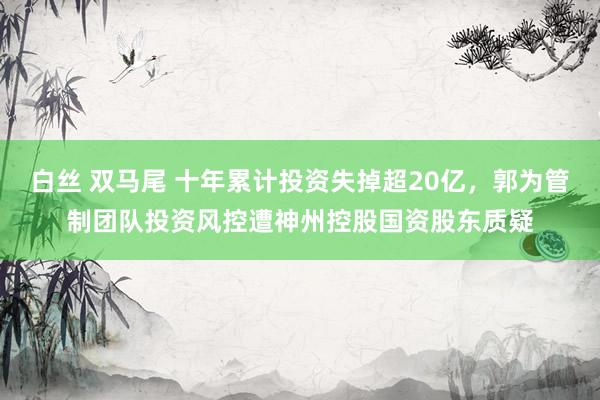 白丝 双马尾 十年累计投资失掉超20亿，郭为管制团队投资风控遭神州控股国资股东质疑